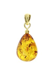 OSTSEE-SCHMUCK Damen Ketten-Anhänger "OSTSEE-SCHMUCK Anhänger Tropfen ca. 20 mm lang - Gold 585/000", 30 x 12mm, Bernstein, 2.4 g, gelb, Bernstein,