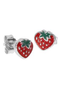OSTSEE-SCHMUCK Damen Paar Ohrstecker "OSTSEE-SCHMUCK Ohrstecker Erdbeere Ohrstecker Erdbeere", 6 x 6mm, Silber 925 (Sterlingsilber), rot, Silber 925