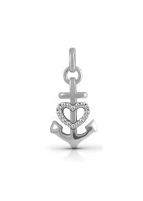 Vivance Damen Ketten-Anhänger "925 Silber rhodiniert Anker", ONE-SIZE, Silber 925 (Sterlingsilber), 2,7 g, weiß, Silber 925 (Sterlingsilber),
