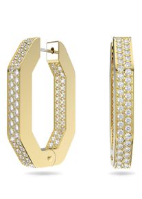 Swarovski Damen Paar Creolen "Stella Creolen", Metall, gold, Metall, Ohrringe, mit Swarovski Kristall