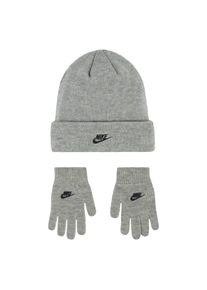 Nike Sportswear Kinder Beanie "NAN FUTURA BEANIE/GLOVE SET", grau, sportlich, Obermaterial: 86% Polyacryl, 13% Polyester, 1% Elasthan. Obermaterial