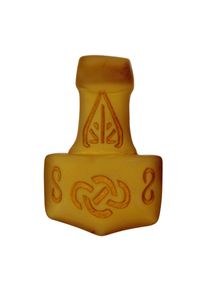 OSTSEE-SCHMUCK Damen Ketten-Anhänger "OSTSEE-SCHMUCK Anhänger Thorhammer Anhänger Thorhammer", 41 x 27mm, Bernstein, 3.6 g, braun, Bernstein,