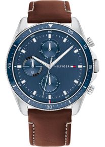 Tommy Hilfiger Herren Multifunktionsuhr "PARKER", braun, Armbanduhren, Quarzuhr, Armbanduhr, Herrenuhr, Datum, Lederarmband
