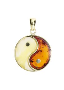 OSTSEE-SCHMUCK Damen Ketten-Anhänger "OSTSEE-SCHMUCK Anhänger Yin & Yang Anhänger Yin & Yang", 34 x 23mm, Gelbgold 333, 4.3 g, gelb, Gelbgold 333,