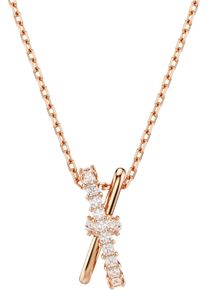 Swarovski Damen Kette mit Anhänger "Schmuck Geschenk Halskette Hyperbola Twist", Metall, L: 45cm, rosa, Metall, Halsketten, mit Swarovski Zirkonia