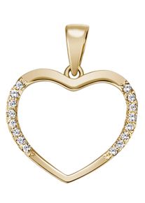 Firetti Damen Ketten-Anhänger "Schmuck Geschenk Silber 925 Halsschmuck Anhänger Herz "LIEBE"", Silber 925 (Sterlingsilber), 1,1 g, gold, Silber 925