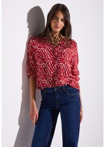 Street One Damen Blusenshirt, rot, casual, Gr. 38, bedruckt, Jersey, Obermaterial: 100% Viskose, Shirts, mit All-Over Print