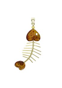 OSTSEE-SCHMUCK Damen Ketten-Anhänger "OSTSEE-SCHMUCK Anhänger Fisch 75 mm Anhänger Fisch 75 mm", 75 x 25mm, Gelbgold 333, 6.5 g, gelb, Gelbgold 333,