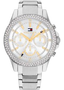 Tommy Hilfiger Damen Multifunktionsuhr "HAVEN", silber, Armbanduhren, Quarzuhr, Armbanduhr, Damenuhr, Glaskristalle, Edelstahlarmband, Datum