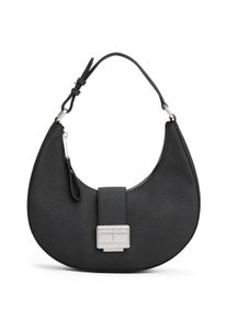 Tommy Jeans Damen Schultertasche "TJW CRUSH SHOULDER BAG", schwarz, Lederimitat, Taschen, Damen Hobo, Umhängetasche, Tragetasche mit