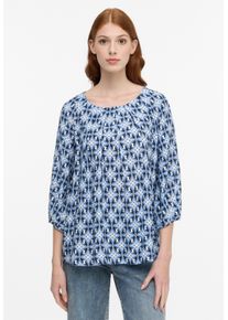 Eterna Damen Longbluse "LOOSE FIT", blau, casual, Gr. 44, 100% Viskose, Blusen
