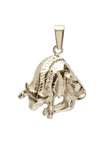 OSTSEE-SCHMUCK Damen Ketten-Anhänger "OSTSEE-SCHMUCK Anhänger Tierkreiszeichen Stier", 26 x 18mm, Gelbgold 585, 2.9 g, gelb, Gelbgold 585,