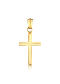 Kuzzoi Herren Ketten-Anhänger "Kreuz Modern 925 Silber", OneSize, ohne Stein, Silber 925 (Sterlingsilber), gold, Silber 925 (Sterlingsilber),