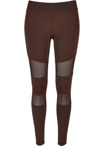 Urban Classics Damen Leggings "Urban Classics Damen Ladies Tech Mesh Leggings", braun, Gr. M, unifarben, 80% Polyamid, 20% Elasthan, Hosen