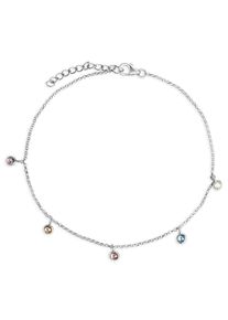 Firetti Fußkette mit Anhänger "Schmuck Geschenk Silber 925 Körperschmuck Erbskette", Silber 925 (Sterlingsilber), bunt, Silber 925 (Sterlingsilber),