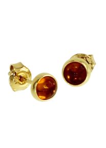 OSTSEE-SCHMUCK Damen Paar Ohrstecker "OSTSEE-SCHMUCK Ohrstecker Classic 5 mm Ohrstecker Classic 5 mm", 6mm rund, Silber 925 (Sterlingsilber), gelb,