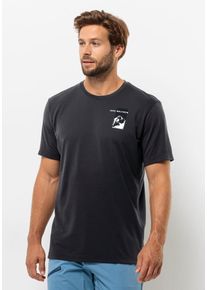 Jack Wolfskin Herren T-Shirt "VONNAN S/S GRAPHIC T M", grau, Gr. M, 100% POLYESTER, Shirts
