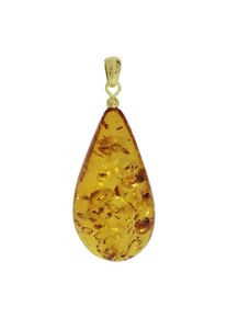 OSTSEE-SCHMUCK Damen Ketten-Anhänger "OSTSEE-SCHMUCK Anhänger Tropfen ca. 42 mm lang - Gold 333/000", 52 x 26mm, Bernstein, 7.6 g, gelb, Bernstein,