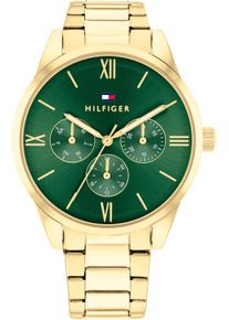 Tommy Hilfiger Damen Multifunktionsuhr "CAMILLE", gold, Armbanduhren, Quarzuhr, Armbanduhr, Damenuhr, Herrenuhr, Edelstahlarmband,Datum