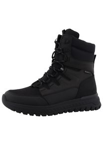 Romika Herren Winterboots, Gr. 40, schwarz, Lederimitat, Textil, unifarben, sportlich, Schuhe, Keilabsatz, Schnürboots, Outdoorschuh mit