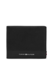 Tommy Hilfiger Geldbörse "TH FOUNDATION MINI CC WALLET", schwarz, Leder, Textil, klassisch, Kleinlederwaren, Men Geldbeutel, Portemonnaie mit edlem