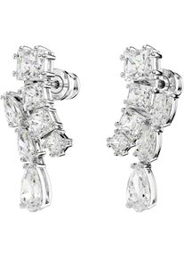 Swarovski Damen Paar Ohrstecker "Schmuck Geschenk Matrix Drop-Ohrhänger", Metall, silber, Metall, Ohrringe, mit Swarovski Zirkonia (synth.)