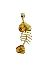 OSTSEE-SCHMUCK Damen Ketten-Anhänger "OSTSEE-SCHMUCK Anhänger Fisch 35 mm Anhänger Fisch 35 mm", 35 x 15mm, Gelbgold 333, 1.3 g, gelb, Gelbgold 333,