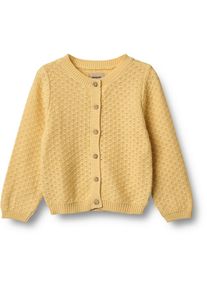 Wheat Mädchen Cardigan "Wheat Strickjacke Strick Cardigan Magnella", gelb, Gr. 128, 100% Bio-Baumwolle, Strickjacken