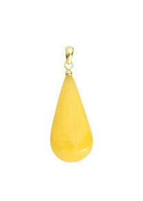 OSTSEE-SCHMUCK Damen Ketten-Anhänger "OSTSEE-SCHMUCK Anhänger Tropfen ca. 38 mm lang - Gold 333/000", 48 x 24mm, Bernstein, 6.0 g, gelb, Bernstein,