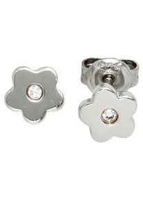 Jobo Damen Paar Ohrstecker "Blume", Silber 925 (Sterlingsilber), silber, Silber 925 (Sterlingsilber), Ohrringe, 925 Silber mit Zirkonia