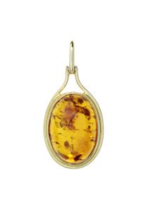 OSTSEE-SCHMUCK Damen Ketten-Anhänger "OSTSEE-SCHMUCK Anhänger Marga Anhänger Marga", 25 x 12mm, Gelbgold 585, 1.5 g, gelb, Gelbgold 585,