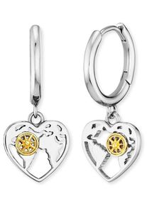 Engelsrufer Damen Paar Creolen "Aloha Herz Bicolor, ERE-ALOHAHEART-BI-CR", Silber 925 (Sterlingsilber), gold, Silber 925 (Sterlingsilber), Ohrringe