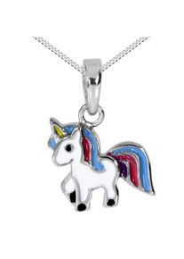OSTSEE-SCHMUCK Damen Kette mit Anhänger "OSTSEE-SCHMUCK Kette mit Anhänger Einhorn", 40cm, Silber 925 (Sterlingsilber), L: 40cm, braun, Silber 925
