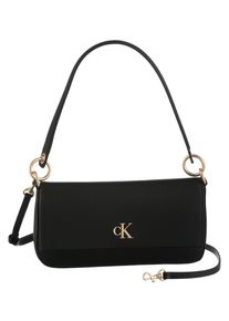 Damen Schultertasche "MINIMAL MONOGRAM SHOULDER POUCH", Calvin Klein Jeans, schwarz, Textil, Lederimitat, unifarben, Taschen, Umhängetasche, Damen
