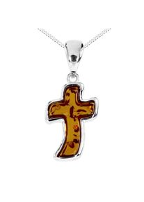 OSTSEE-SCHMUCK Damen Kette mit Anhänger "OSTSEE-SCHMUCK Kette mit Anhänger Kreuz 17x11 mm", 40cm, Silber 925 (Sterlingsilber), L: 40cm, silber,