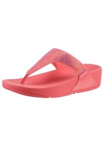 fitflop Damen Dianette "LULU CRYSTAL EMBELLISHED TOE-POST SANDALS - HOTFIX", Gr. 36, orange, Textil, Glitzer, modisch, Schuhe, Keilabsatz,