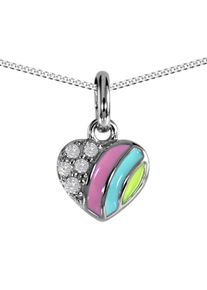 OSTSEE-SCHMUCK Damen Kette mit Anhänger "OSTSEE-SCHMUCK Kette mit Anhänger kleines Herz", 36 bis 38cm, Silber 925 (Sterlingsilber), L: 36cm-38cm,