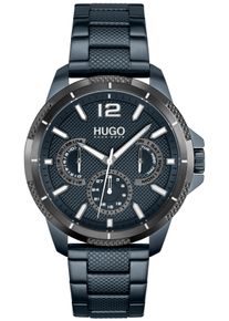 Hugo Herren Multifunktionsuhr "SPORT", blau, Armbanduhren, Quarzuhr, Armbanduhr, Herrenuhr, Datum, Edelstahlarmband