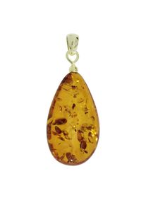 OSTSEE-SCHMUCK Damen Ketten-Anhänger "OSTSEE-SCHMUCK Anhänger Tropfen ca. 30 mm lang - Gold 585/000", 40 x 18mm, Bernstein, 3.4 g, gelb, Bernstein,