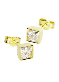 OSTSEE-SCHMUCK Damen Paar Ohrstecker "OSTSEE-SCHMUCK Ohrstecker Anna 5x5 mm Ohrstecker Anna 5x5 mm", 5 x 5mm quadratisch, Gelbgold 333, gelb,