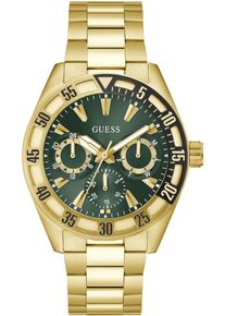 Guess Herren Multifunktionsuhr "LETTERMAN"goldfarben, Armbanduhren, Quarzuhr, Armbanduhr, Herrenuhr, Datum, Wochentag, Edelstahlarmband
