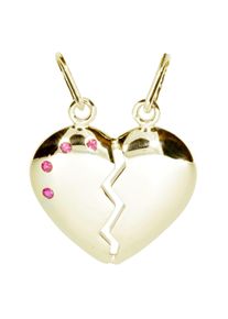 OSTSEE-SCHMUCK Damen Ketten-Anhänger "OSTSEE-SCHMUCK Anhänger geteiltes Herz Anhänger geteiltes Herz", 23 x 18mm, Silber 925 (Sterlingsilber), 1.6 g,