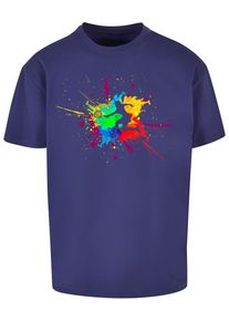 Merchcode Herren T-Shirt "Merchcode Herren Color Splash Player Heavy Oversized Tee", blau, casual, Gr. 4XL, bedruckt, 100% Baumwolle, Shirts
