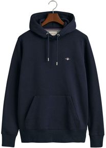 Gant Herren Hoodie "REG SHIELD HOODIE", blau, casual, Gr. XXXL, unifarben, Sweatware, Obermaterial: 80% Baumwolle, 20% Polyester, Sweatshirts, mit