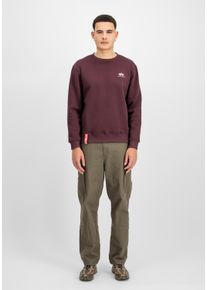 Herren Sweater "Alpha Industries Men - Sweatshirts Basic Sweatshirt SL", rot, Gr. XS, Alpha Industries, Obermaterial: 80% Baumwolle, 20% Polyester,