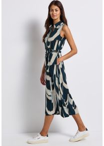 Street One Damen Midikleid, blau, casual, Gr. 40, bedruckt, Web, Obermaterial: 100% Viskose. Futter: 100% Viskose, Kleider, mit grafischem Muster und