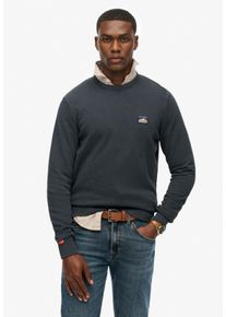 Superdry Herren Sweatshirt "GREAT OUTDOORS EMB RLXD SWEAT", blau, modisch, Gr. M, unifarben mit Farbeinsatz, angeraute Sweatware, Obermaterial: 100%