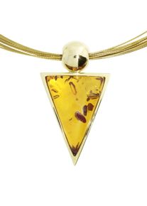 OSTSEE-SCHMUCK Damen Kette mit Anhänger "OSTSEE-SCHMUCK Halsreif mit Anhänger Gleiter-Classic 39x22 mm", 45cm, Gelbgold 333, L: 42cm, gold, Gelbgold