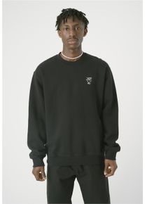 Cleptomanicx Herren Strickpullover "Sketch Gull", schwarz, casual, Gr. L, bestickt, 100% Baumwolle, Pullover, mit lockerem Schnitt