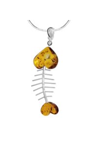 OSTSEE-SCHMUCK Damen Kette mit Anhänger "OSTSEE-SCHMUCK Kette mit Anhänger Fisch 60 mm", 42cm, Silber 925 (Sterlingsilber), L: 42cm, silber, Silber